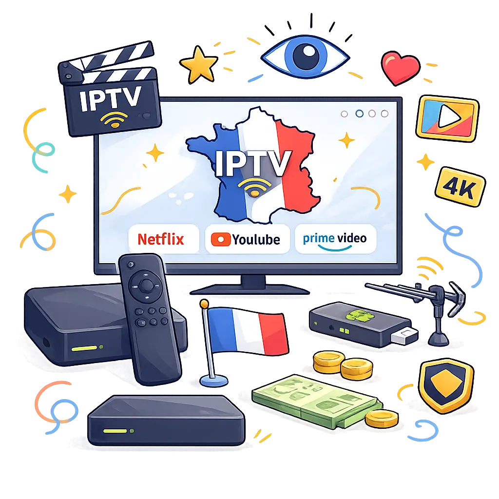 IPTV France : illustration de télévision par Internet avec streaming, chaînes TV et contenus multimédias en France