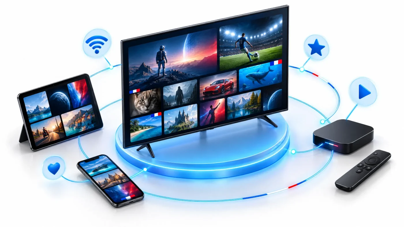 Smart TV, boîtier, smartphone et tablette connectés pour regarder son abonnement IPTV sur tous les écrans
