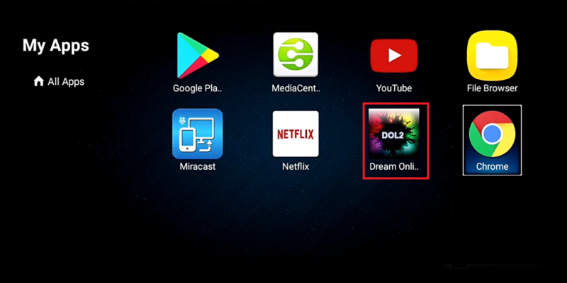 Installation IPTV sur Formuler / Dreamlink – étape 5 : Ouvrez l'application DOL2 depuis l'écran d'accueil Dreamlink